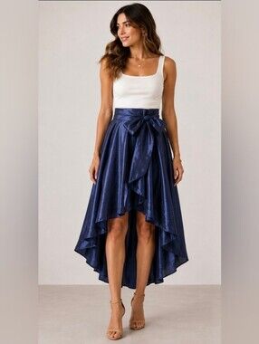 IRIS | Asymmetrical Tie Front Ruffle Skirt Medium